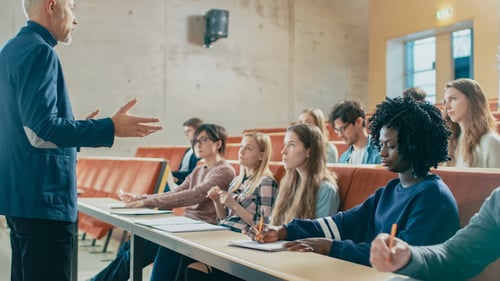 College students in lecture hall